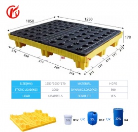 Plastic Spill Containment Pallet for 2/4 Drums