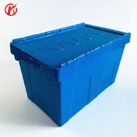 Plastic Attached Lid Crate Providers with low cost
